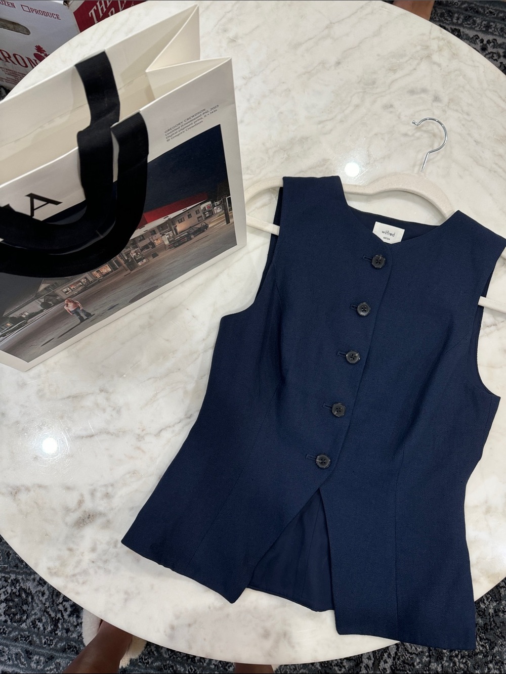Aritzia Navy Regal Vest - PowerLinen